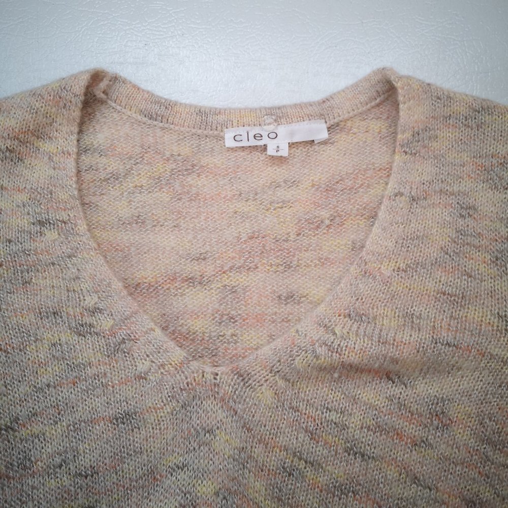 Cleo Ladies Size Small V-neck with Scarf Multi Colored Long Sweater / Tunic - Picture 6 of 12
